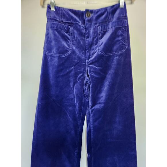 NWT Maeve The Colette Cropped Wide-Leg Velvet Pants Size 26 Tall Blue #7F413 - Picture 5 of 13